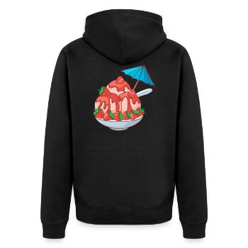 Crème glacée, crème glacée, crème glacée, crème glacée, boule, crème glacée, sundae - Veste à capuche bio Premium Unisexe - noir - Dos - Nico (187cm)