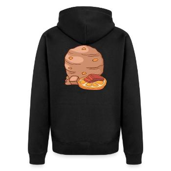 Orangen Eis Speiseeis Eiskrem Eiscreme Kugeleis - Unisex Premium Bio Zip Hoodie - Schwarz - Hinten - Nico (187cm)