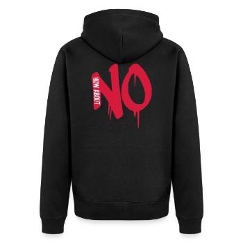 rejeter timbre graffiti cool que diriez-vous de ne pas dire - Veste à capuche bio Premium Unisexe - noir - Dos - Nico (187cm)