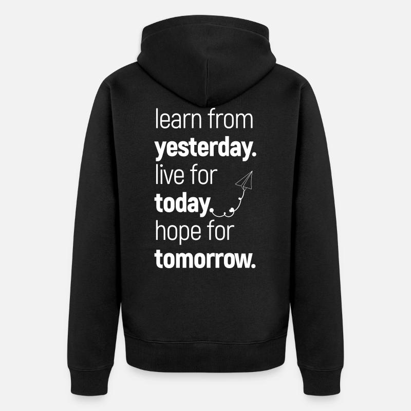 learn, live & hope - Unisex Premium Bio Zip Hoodie - Schwarz