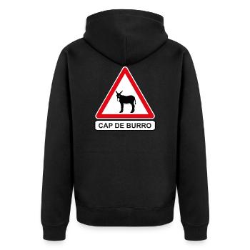 PANEL CAP DE BURRO - Unisex Premium Bio Zip Hoodie - Schwarz - Hinten - Nico (187cm)