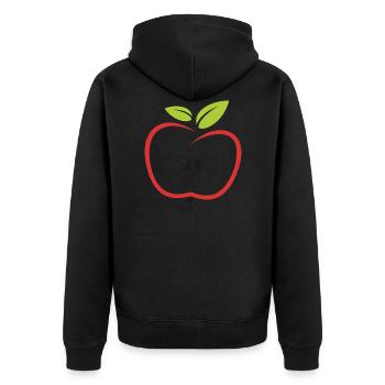 Apple apples fruit healthy vegetarian fruits - Unisex Premium Organic Zip Hoodie - black - Back - Nico (187cm)