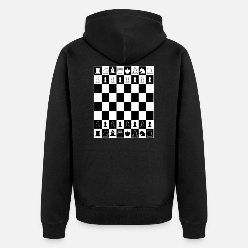 Échecs échiquier échiquier - Veste à capuche bio Premium Unisexe - noir