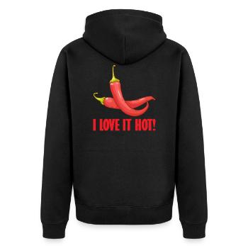Chilli pepper hot pepper chili pepper hot food - Unisex Premium Organic Zip Hoodie - black - Back - Nico (187cm)