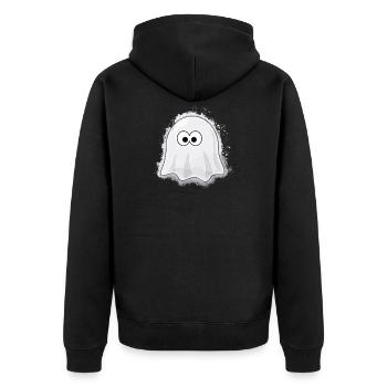 Halloween fantôme rougeoyant - Veste à capuche bio Premium Unisexe - noir - Dos - Nico (187cm)