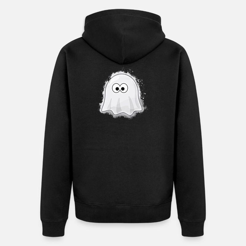Geist Halloween hell glühend - Unisex Premium Bio Zip Hoodie - Schwarz