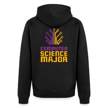 Computer - Unisex Premium Bio Zip Hoodie - Schwarz - Hinten - Nico (187cm)