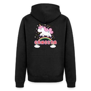 GANGSTA - Veste à capuche bio Premium Unisexe - noir - Dos - Nico (187cm)