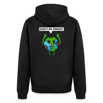 environment - Unisex Premium Organic Zip Hoodie - black - Back - Nico (187cm)