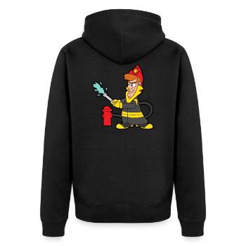 Firefighter Fire Department Fire Brand Hydrant 112 - Unisex Premium Organic Zip Hoodie - black - Back - Nico (187cm)