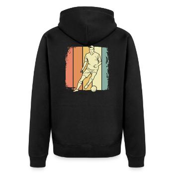 Fußballer - Unisex Premium Bio Zip Hoodie - Schwarz - Hinten - Nico (187cm)