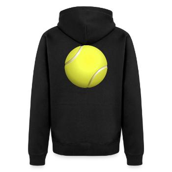 Tennisball - Unisex Premium Bio Zip Hoodie - Schwarz - Hinten - Nico (187cm)