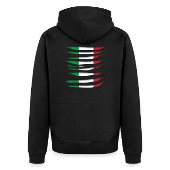 Italy Italy Italia flag gift - Unisex Premium Organic Zip Hoodie - black - Back - Nico (187cm)