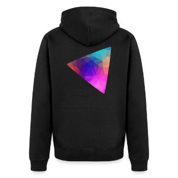 Triangle colorful - Unisex Premium Organic Zip Hoodie - black - Back - Nico (187cm)