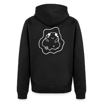 Amöbe Einzeller Bakterie Chemie Physik Student - Unisex Premium Bio Zip Hoodie - Schwarz - Hinten - Nico (187cm)
