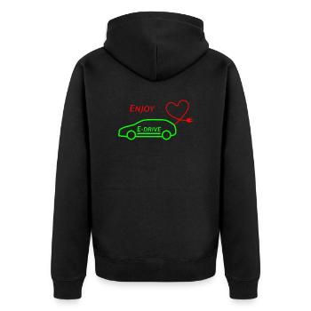 Enjoy e-drive - Mobilité électrique - Voitures électriques - Veste à capuche bio Premium Unisexe - noir - Dos - Nico (187cm)