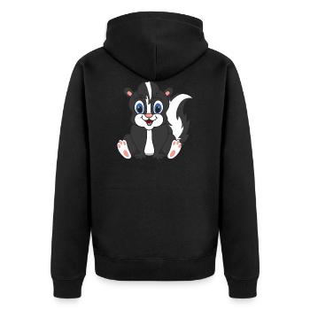 Skunk - Unisex Premium Organic Zip Hoodie - black - Back - Nico (187cm)