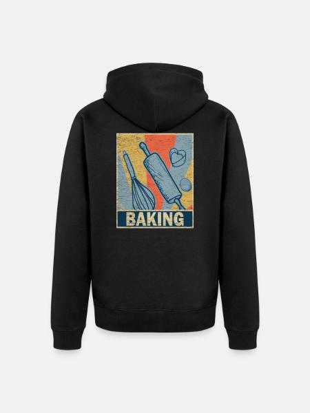 Baker baking profession - Unisex Premium Organic Zip Hoodie - black