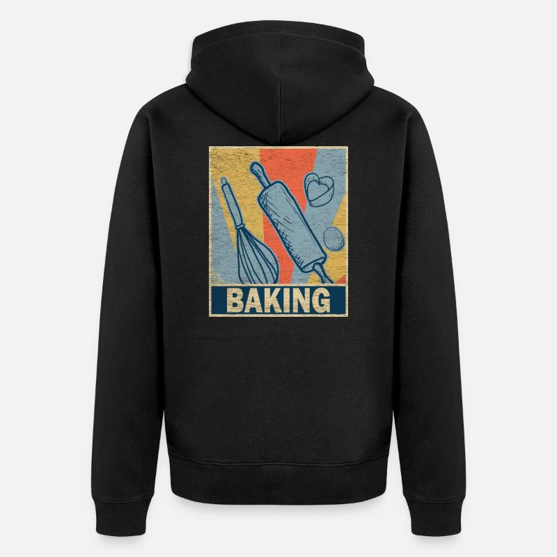 Bäcker Backen Beruf - Unisex Premium Bio Zip Hoodie - Schwarz