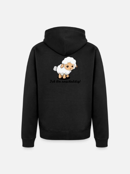 Sheep / "I'm innocent!" - Unisex Premium Organic Zip Hoodie - black
