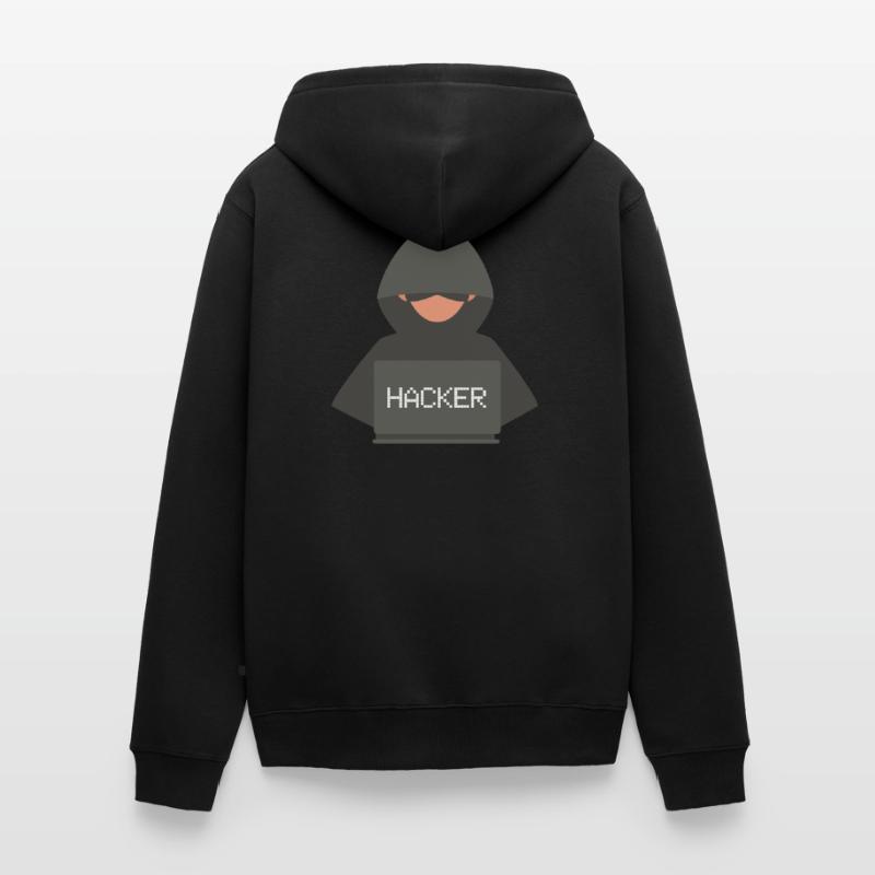 Développeur Hacker Coder Black Hat Veste à capuche bio Premium Unisexe