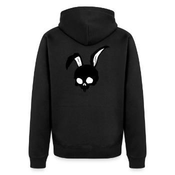 Dead Rabbit - Unisex Premium Bio Zip Hoodie - Schwarz - Hinten - Nico (187cm)