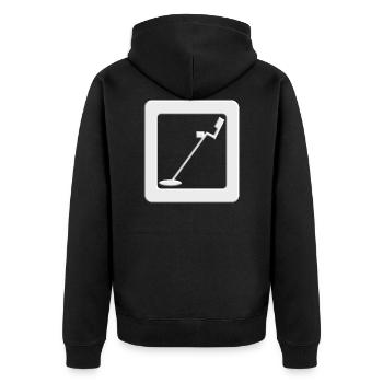 Icon metal detector for pacific and treasure hunt - Unisex Premium Organic Zip Hoodie - black - Back - Nico (187cm)