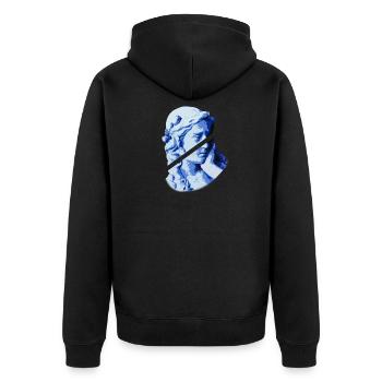 Ästhetische Vaporwave weibliche griechische Marmorstatue - Unisex Premium Bio Zip Hoodie - Schwarz - Hinten - Nico (187cm)