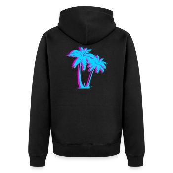 Beach Vaporwave Palmier Cadeau Esthétique Tropical - Veste à capuche bio Premium Unisexe - noir - Dos - Nico (187cm)