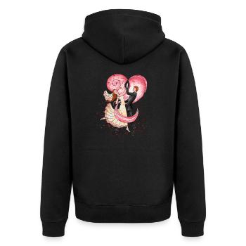 Tanzendes Hochzeitspaar - Unisex Premium Bio Zip Hoodie - Schwarz - Hinten - Nico (187cm)