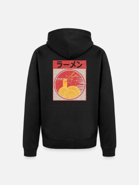Vintage Japanese Ramen Anime Gift Retro Ramen - Unisex Premium Organic Zip Hoodie - black