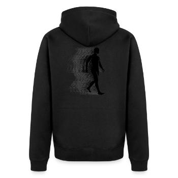 Human - Unisex Premium Organic Zip Hoodie - black - Back - Nico (187cm)