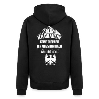 Südtirol - Unisex Premium Bio Zip Hoodie - Schwarz - Hinten - Nico (187cm)