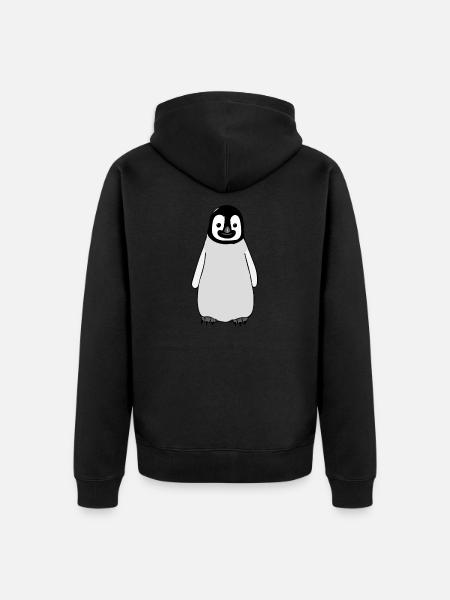 Little cute penguin - Unisex Premium Organic Zip Hoodie - black