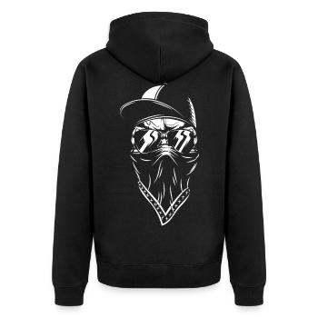 totenkopf 08 gaming hip hop gangster fighter thug - Veste à capuche bio Premium Unisexe - noir - Dos - Nico (187cm)