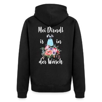 Mon Dirndl est dans la lessive - Veste à capuche bio Premium Unisexe - noir - Dos - Nico (187cm)