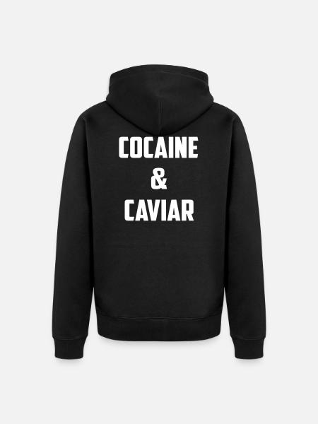 Kokain und Kaviar - Unisex Premium Bio Zip Hoodie - Schwarz