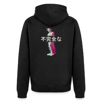 Aesthetic Venus Statue Retro 80s & 90s Glitch Art - Unisex Premium Organic Zip Hoodie - black - Back - Nico (187cm)
