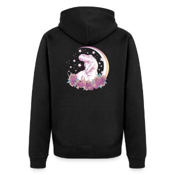 Pastel Goth Trex Design. Aesthetic Vaporwave - Unisex Premium Organic Zip Hoodie - black - Back - Nico (187cm)