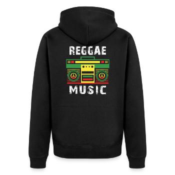 Retro Cassette Player Cadeau pour la musique reggae & - Veste à capuche bio Premium Unisexe - noir - Dos - Nico (187cm)