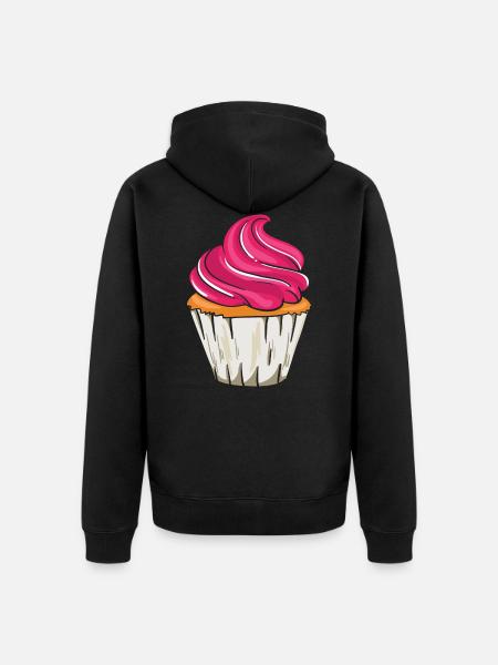 Cupcake muffin birthday gift cake - Unisex Premium Organic Zip Hoodie - black