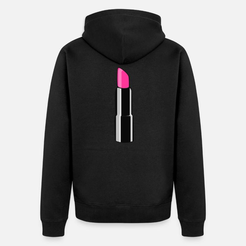Lippenstift - Unisex Premium Bio Zip Hoodie - Schwarz