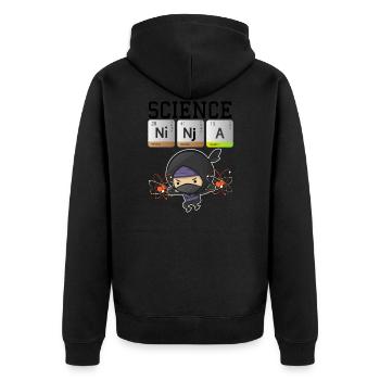 Science Ninja Design Funny Chemistry Elements - Unisex Premium Organic Zip Hoodie - black - Back - Nico (187cm)
