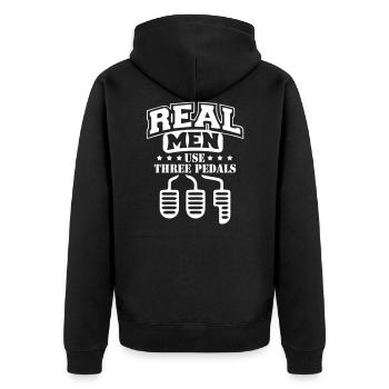 Real Men Car - Unisex Premium Organic Zip Hoodie - black - Back - Nico (187cm)