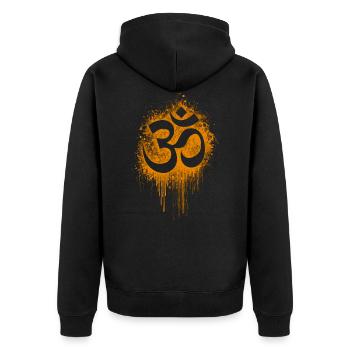 psychédélique - psy transe goa inde shiva - Veste à capuche bio Premium Unisexe - noir - Dos - Nico (187cm)