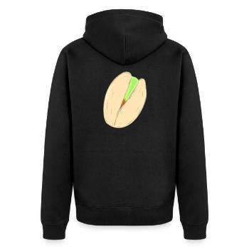 Pistachio - Unisex Premium Organic Zip Hoodie - black - Back - Nico (187cm)