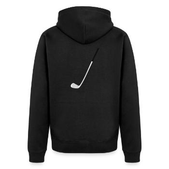 Golfschläger - Geschenk - Unisex Premium Bio Zip Hoodie - Schwarz - Hinten - Nico (187cm)
