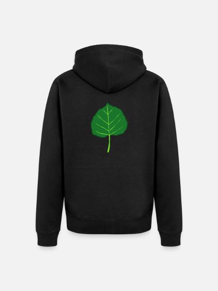 Linden - Tree - Leaf - Unisex Premium Organic Zip Hoodie - black