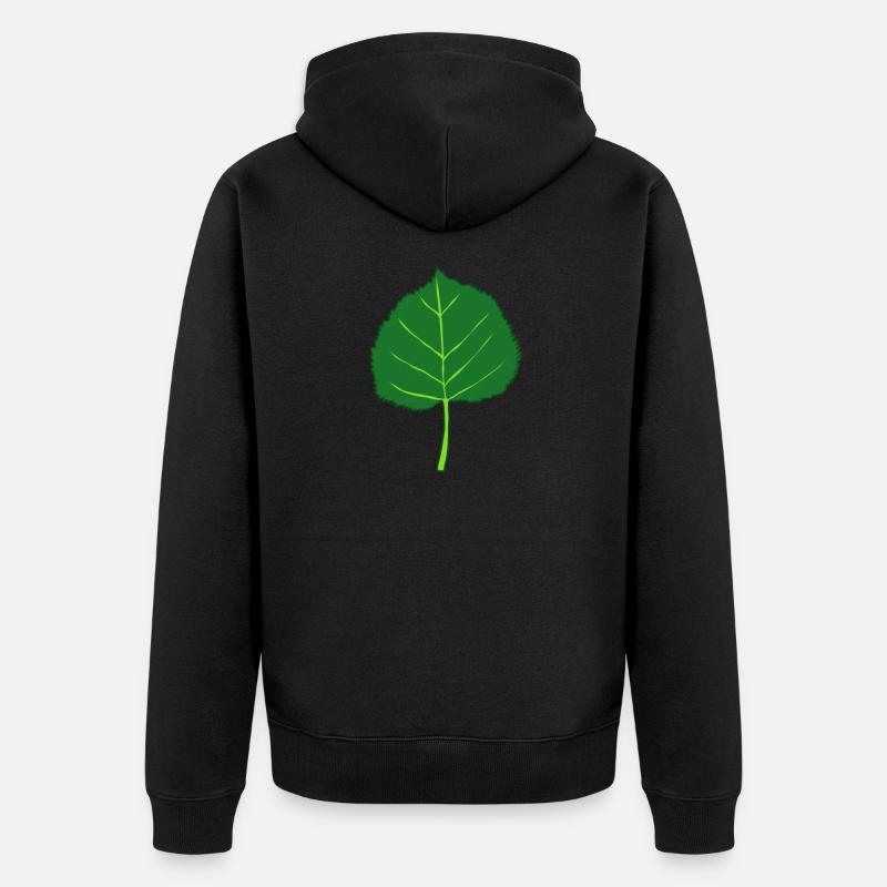 Tilleul - Arbre - Feuille - Veste à capuche bio Premium Unisexe - noir