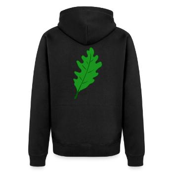 Eiche - Eichenblatt - Unisex Premium Bio Zip Hoodie - Schwarz - Hinten - Nico (187cm)